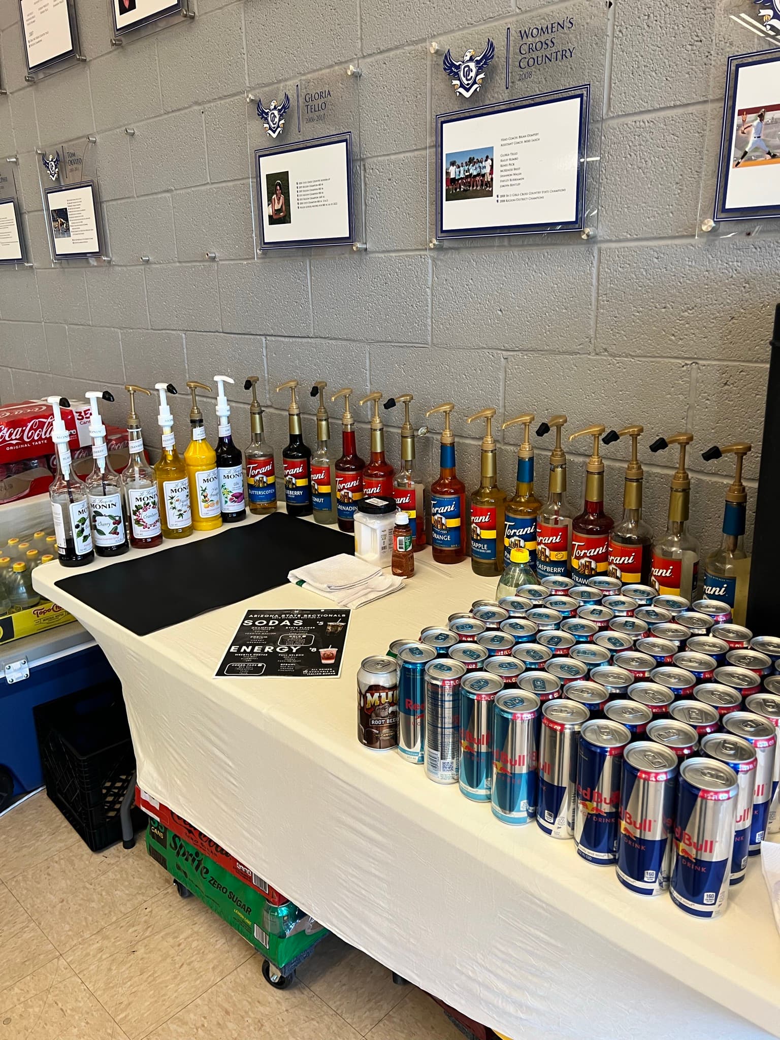 Lucky Lasso syrup lineup and drink inventory