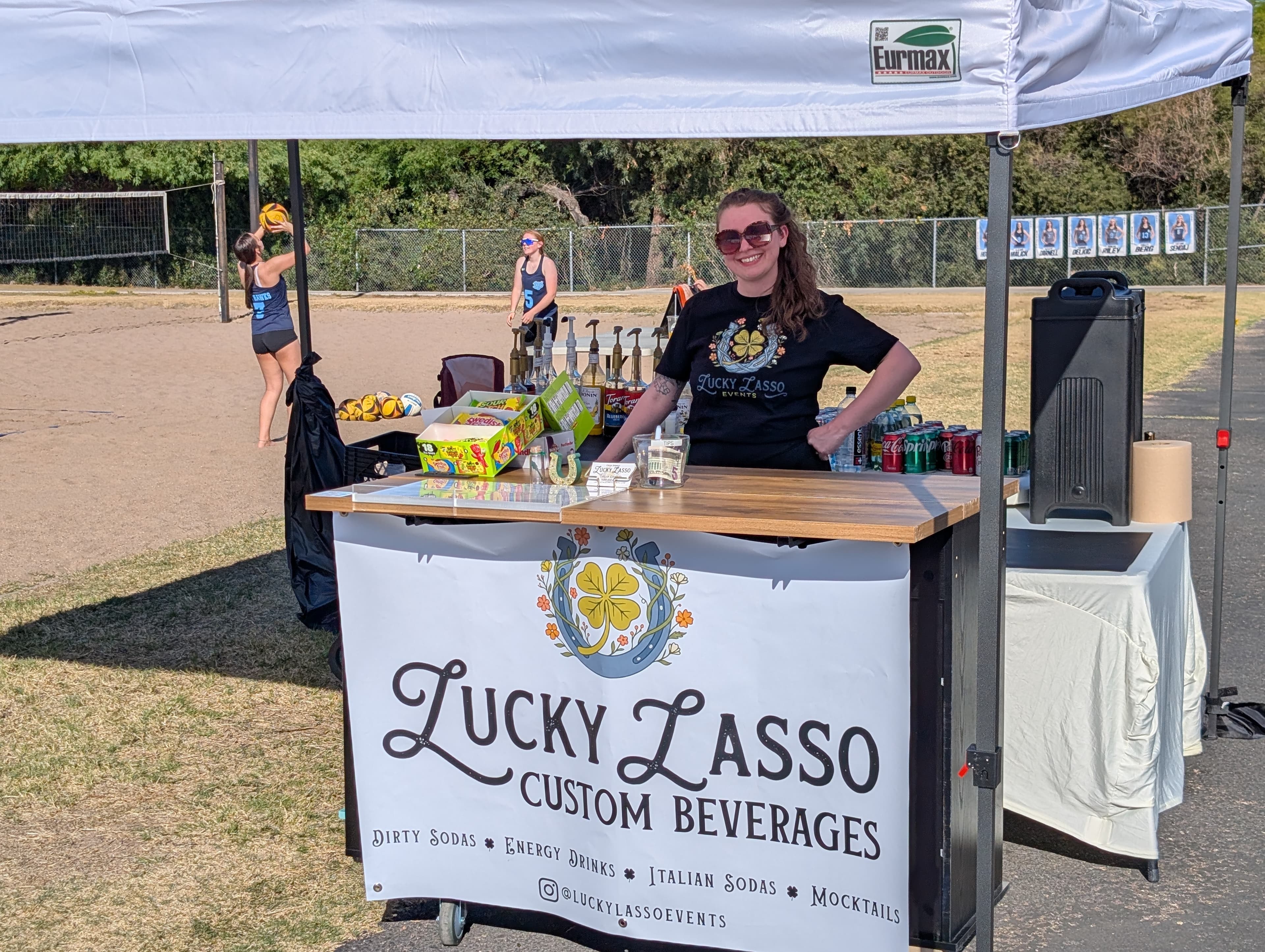 Lucky Lasso cart setup at Deer Valley Beach Volleyball